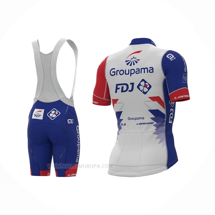 2022 Ropa Ciclismo Groupama-fdj Blanco Mangas Corta y Culotte Corto